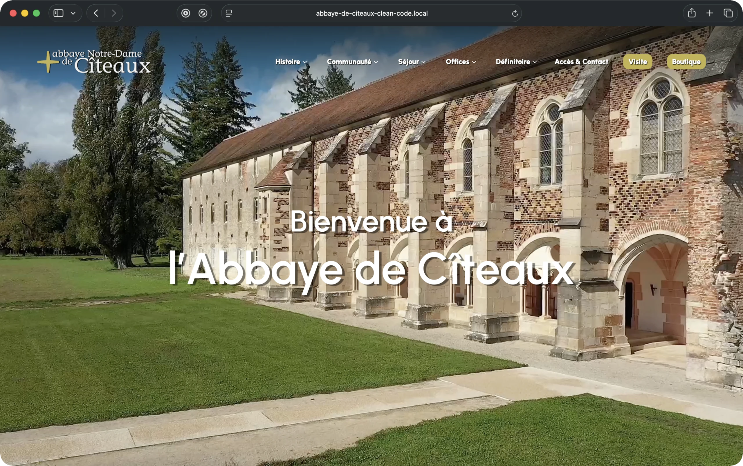 Capture desktop du site